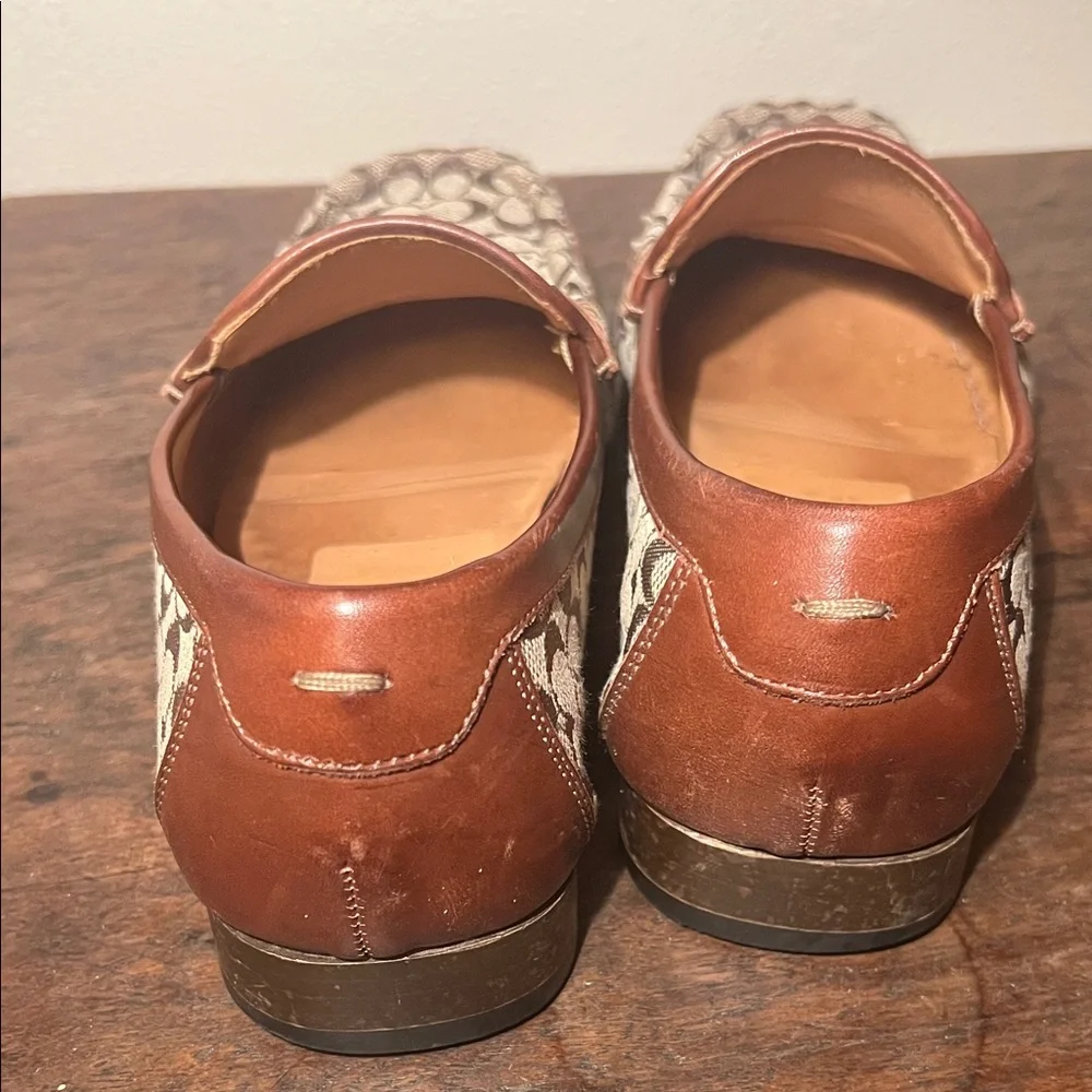 Coach Brown and Tan Patterned Loafers